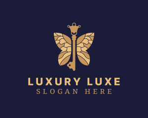 Luxe Key Butterfly logo design