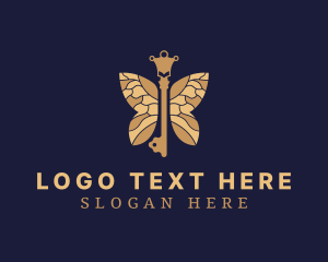 Luxe Key Butterfly Logo