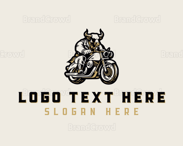 Bull Motorcycle Rider Logo