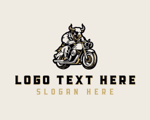 Bull Motorcycle Rider Logo