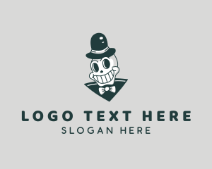 Skull - Smiling Skull Gentleman logo design