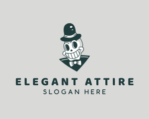 Formalwear - Smiling Skull Gentleman logo design