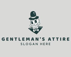 Smiling Skull Gentleman logo design