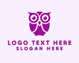 Owl - Wise Purple Owl logo design