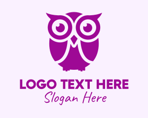 Purple Owl Mascot Logo