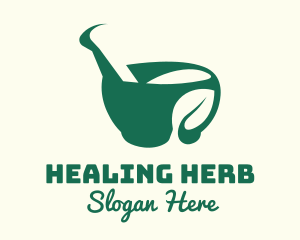 Leaf Mortar Herbal Medicine logo design