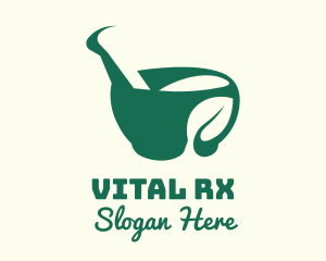Prescription - Leaf Mortar Herbal Medicine logo design