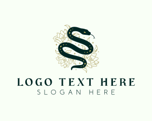 Slithering - Snake Floral Boho logo design