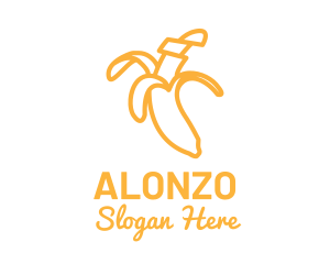 Yellow Stroke Banana logo design