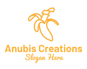 Yellow Stroke Banana logo design