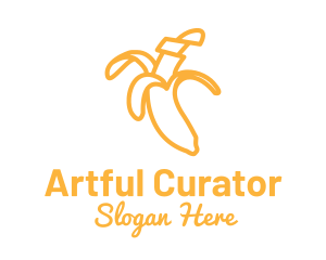 Yellow Stroke Banana logo design