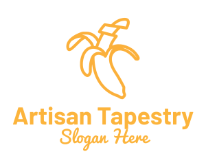 Yellow Stroke Banana logo design