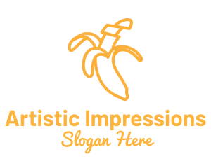 Yellow Stroke Banana logo design