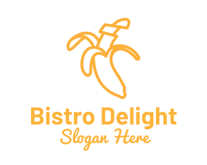 Yellow Stroke Banana logo design