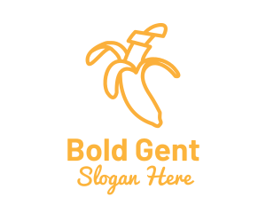 Yellow Stroke Banana logo design