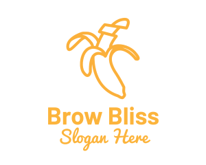 Yellow Stroke Banana logo design