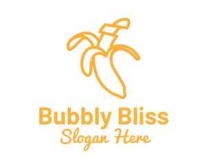 Yellow Stroke Banana logo design