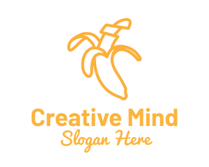 Yellow Stroke Banana logo design