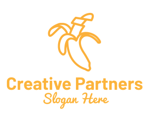 Yellow Stroke Banana logo design