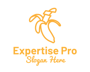 Yellow Stroke Banana logo design