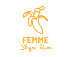 Yellow Stroke Banana logo design