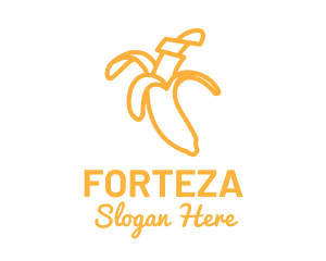 Yellow Stroke Banana logo design