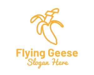 Yellow Stroke Banana logo design