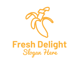 Fruit Salad - Yellow Stroke Banana logo design