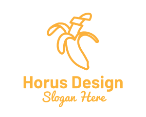 Yellow Stroke Banana logo design