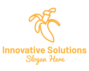 Yellow Stroke Banana logo design