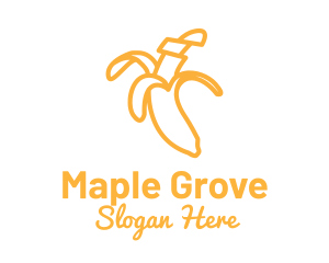 Yellow Stroke Banana logo design