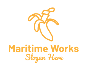 Yellow Stroke Banana logo design