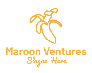 Yellow Stroke Banana logo design