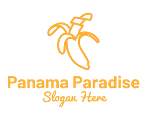 Yellow Stroke Banana logo design