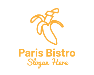 Yellow Stroke Banana logo design