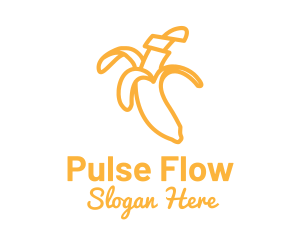 Yellow Stroke Banana logo design