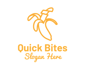 Yellow Stroke Banana logo design