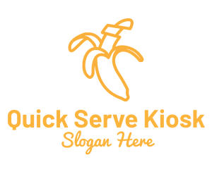 Yellow Stroke Banana logo design