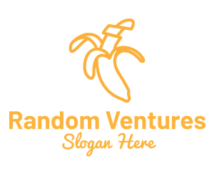 Yellow Stroke Banana logo design