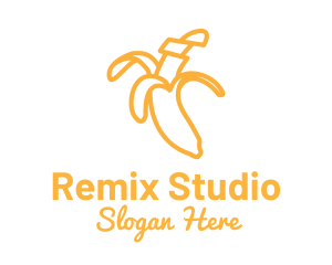 Yellow Stroke Banana logo design