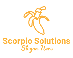 Yellow Stroke Banana logo design