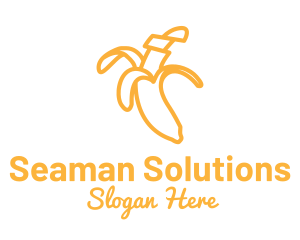 Yellow Stroke Banana logo design