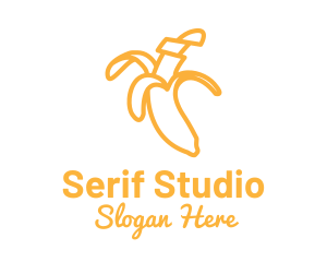 Yellow Stroke Banana logo design