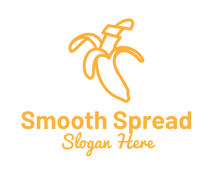 Yellow Stroke Banana logo design