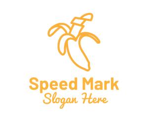 Yellow Stroke Banana logo design