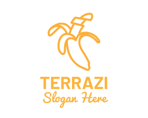 Yellow Stroke Banana logo design