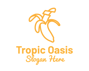 Yellow Stroke Banana logo design