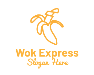 Yellow Stroke Banana logo design