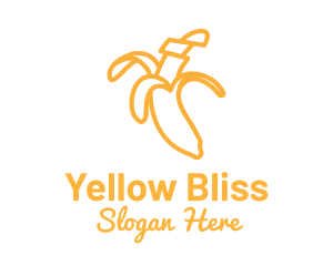 Yellow Stroke Banana logo design