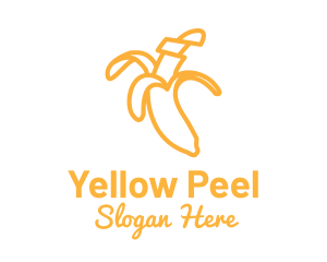 Banana - Yellow Stroke Banana logo design